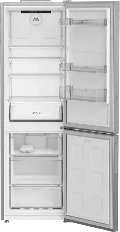 Indesit INK 25361 S4E Free-standing Combi Refrigerator, 316L Total Volume, Bottom Freezer, Dual Cooling, Stainless Steel, Energy Class E, 186.5 cm