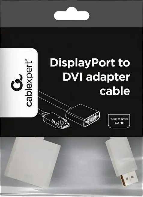 Cablu Adaptor Cablexpert A-DPM-DVIF-002-W DisplayPort Mascul la DVI-I Femela, Rezolutie 1920 x 1200 @ 60Hz, Alb, 0.1m