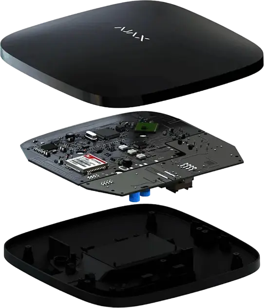 Интеллектуальная панель управления сигнализацией Ajax Hub 2, Ethernet и две SIM-карты 2G GSM, радиотехнологии Jeweller и Wings, до 100 устройств, IP50