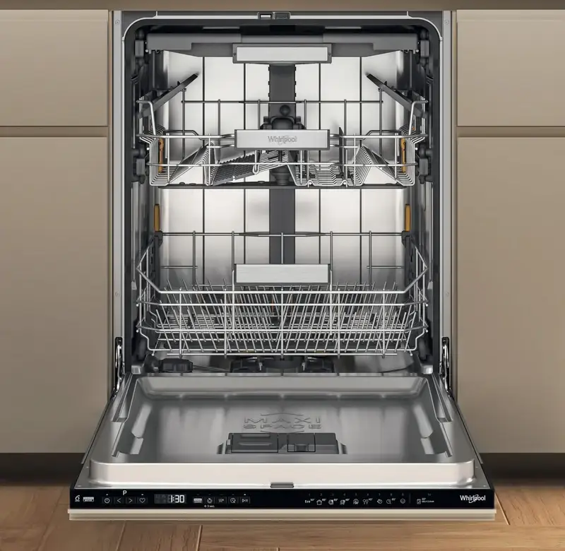 Whirlpool W7I HP42 L Built-in Dishwasher, Black, 15 Place Settings, 6th Sense Technology, PowerClean Pro, NaturalDry, 42 dB, 10 Programs, AquaStop