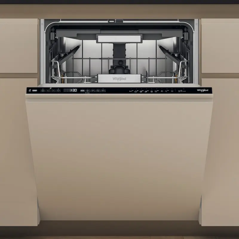 Whirlpool W7I HP42 L Built-in Dishwasher, Black, 15 Place Settings, 6th Sense Technology, PowerClean Pro, NaturalDry, 42 dB, 10 Programs, AquaStop