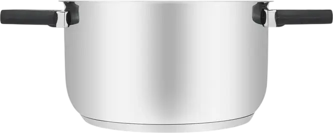 RESTO 92203 Anser Stainless Steel Casserole Pot with Glass Lid, 3.2L Volume, 20cm Diameter, Bakelite Handles, Induction Compatible