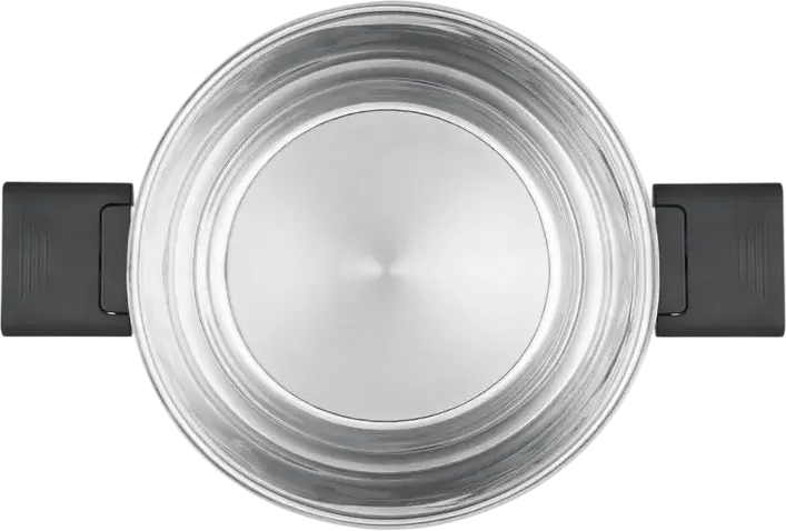 RESTO 92203 Anser Stainless Steel Casserole Pot with Glass Lid, 3.2L Volume, 20cm Diameter, Bakelite Handles, Induction Compatible