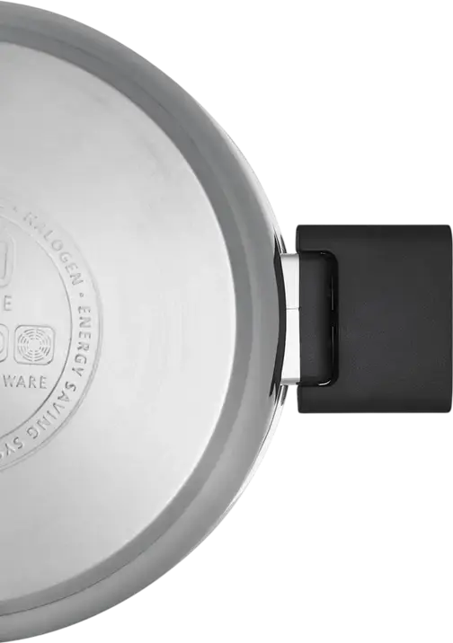 RESTO 92203 Anser Stainless Steel Casserole Pot with Glass Lid, 3.2L Volume, 20cm Diameter, Bakelite Handles, Induction Compatible