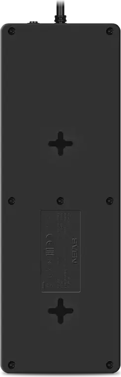 Prelungitor cu protectie la supratensiune SVEN SF-10E-16, 10 prize, cablu 3m, sarcina maxima 3680W, 16A, plastic ignifug, protectie pentru copii, negru