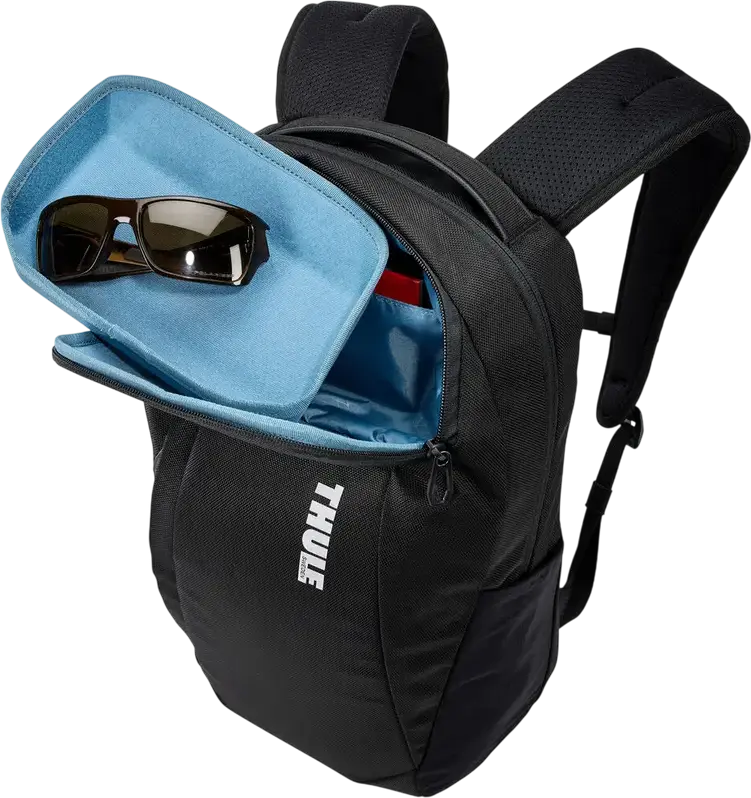 Rucsac Thule Accent TACBP2115 pentru laptop, 20L Poliester Reciclat, Compatibil cu laptop pana la 14" si tableta de 10.5", Rezistent la apa, Negru