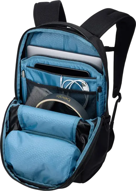 Rucsac Thule Accent TACBP2115 pentru laptop, 20L Poliester Reciclat, Compatibil cu laptop pana la 14" si tableta de 10.5", Rezistent la apa, Negru