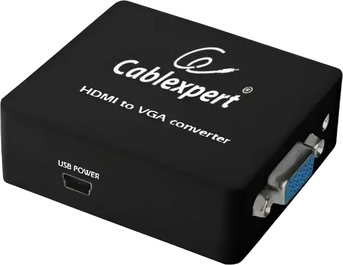 Convertor Video/Audio Cablexpert DSC-HDMI-VGA-001,  - VGA D-Sub + 3.5 mm Jack, Negru