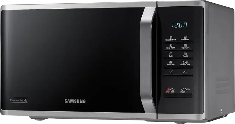 Cuptor cu Microunde Solo Samsung MS23K3523AS, Capacitate 23L, Putere 800W, Interior Smaltuit Ceramic, Defrost Rapid, Mod ECO, Gri/Negru, Freestanding