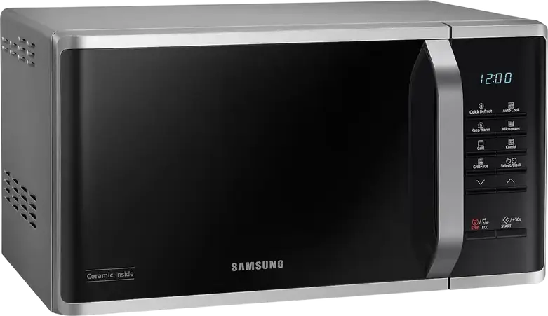Cuptor cu Microunde Solo Samsung MS23K3523AS, Capacitate 23L, Putere 800W, Interior Smaltuit Ceramic, Defrost Rapid, Mod ECO, Gri/Negru, Freestanding