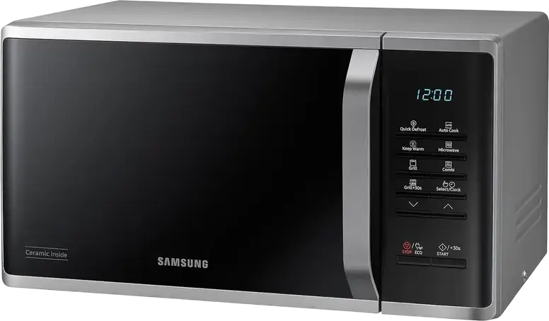 Cuptor cu Microunde Solo Samsung MS23K3523AS, Capacitate 23L, Putere 800W, Interior Smaltuit Ceramic, Defrost Rapid, Mod ECO, Gri/Negru, Freestanding