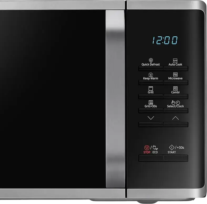Cuptor cu Microunde Solo Samsung MS23K3523AS, Capacitate 23L, Putere 800W, Interior Smaltuit Ceramic, Defrost Rapid, Mod ECO, Gri/Negru, Freestanding