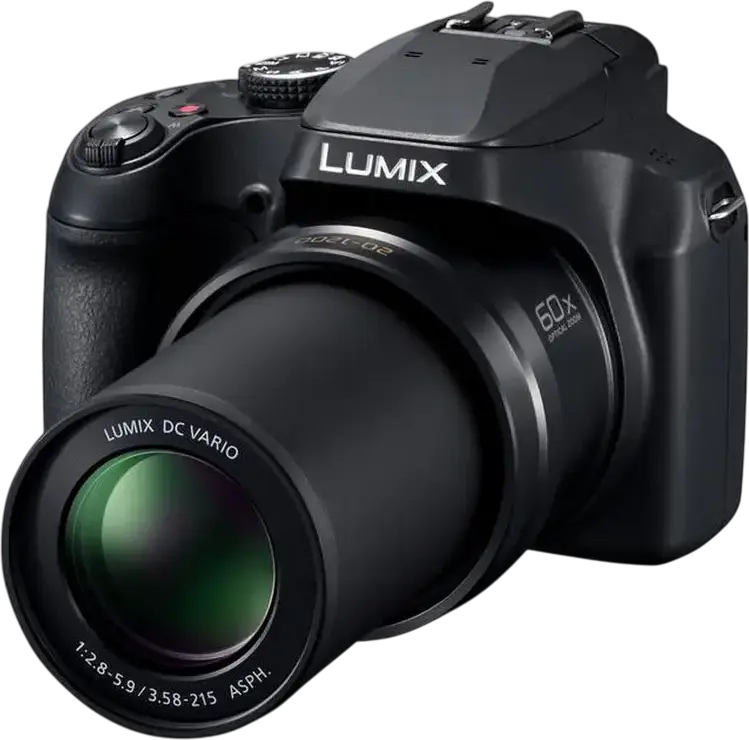 Panasonic Lumix DC-FZ82D Camera Bridge, 18.1MP, Zoom Optic 60x, Echivalent 20-1200mm, Video 4K, Vizor OLED, Negru