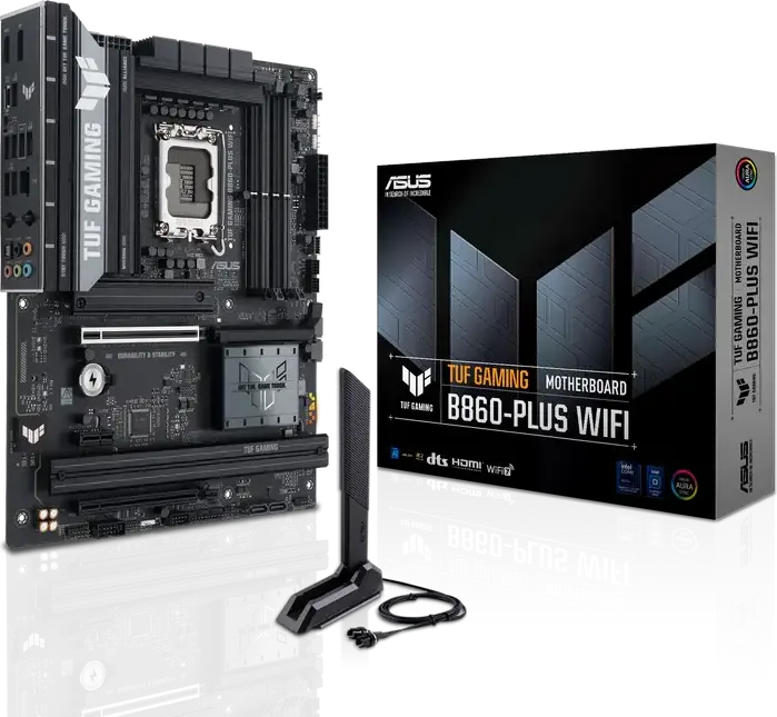 Placa de baza ASUS TUF GAMING B860-PLUS WIFI LGA1851 Intel B860 ATX DDR5 8666+ MT/s PCIe 5.0 Wi-Fi 7 Bluetooth 5.4 Ethernet 2.5Gb