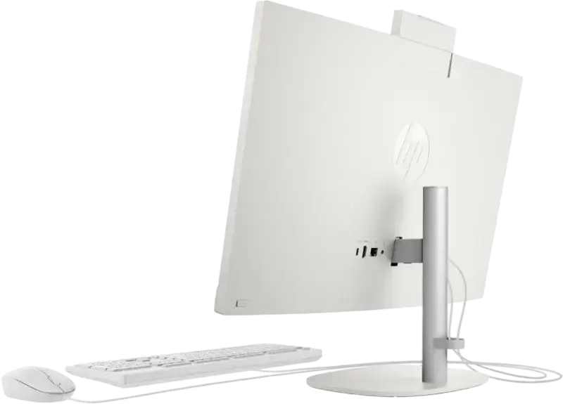 PC All-in-One HP ProOne 240 G10 Business, Ecran 23.8 inch Micro-Edge, Procesor Intel Core Ultra 120U, 8 GB RAM, SSD, Fara OS, Alb, Include Tastatura si Mouse