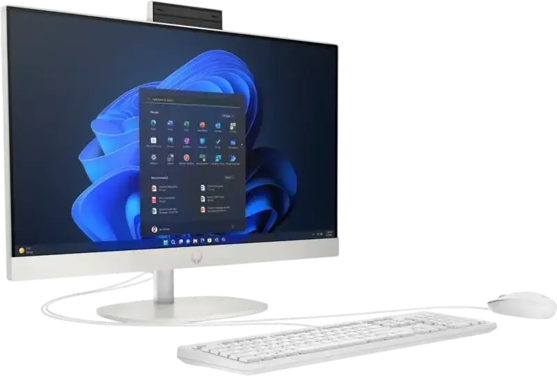 PC All-in-One HP ProOne 240 G10 Business, Ecran 23.8 inch Micro-Edge, Procesor Intel Core Ultra 120U, 8 GB RAM, SSD, Fara OS, Alb, Include Tastatura si Mouse