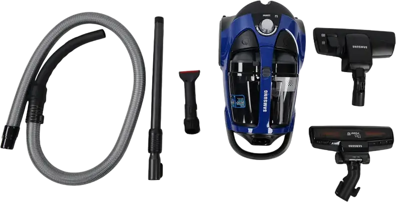 Samsung VCC8836V36 Bagless Canister Vacuum Cleaner, 2200W Power, 430W Suction, HEPA 13 Filter, 2L Dust Container, Telescopic Steel Tube, Turbo Brush