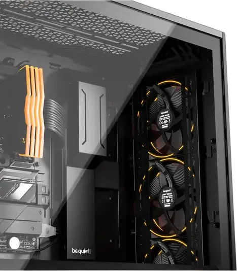 Carcasa PC be quiet! Shadow Base 800 FX, Neagra, Midi-Tower E-ATX, 4 ventilatoare 140mm Light Wings ARGB PWM, Sticla Temperata, Suport Radiator 420mm, USB-C
