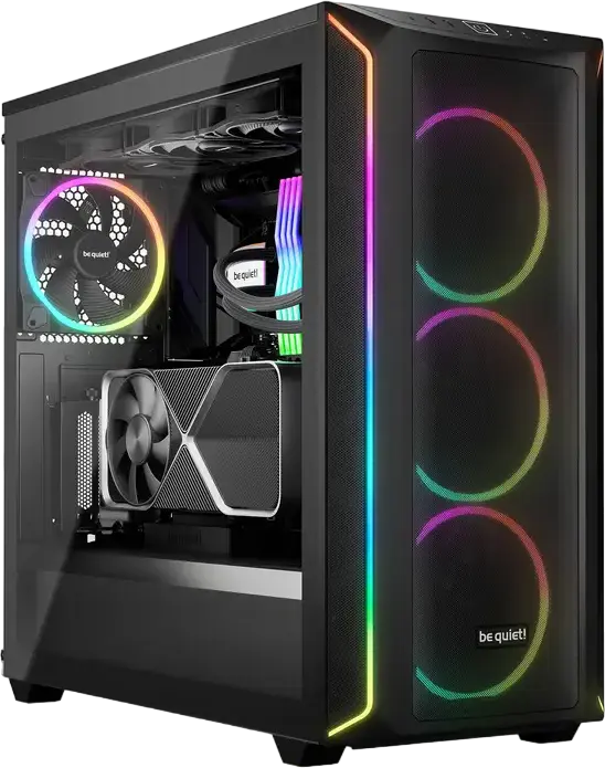 Carcasa PC be quiet! Shadow Base 800 FX, Neagra, Midi-Tower E-ATX, 4 ventilatoare 140mm Light Wings ARGB PWM, Sticla Temperata, Suport Radiator 420mm, USB-C