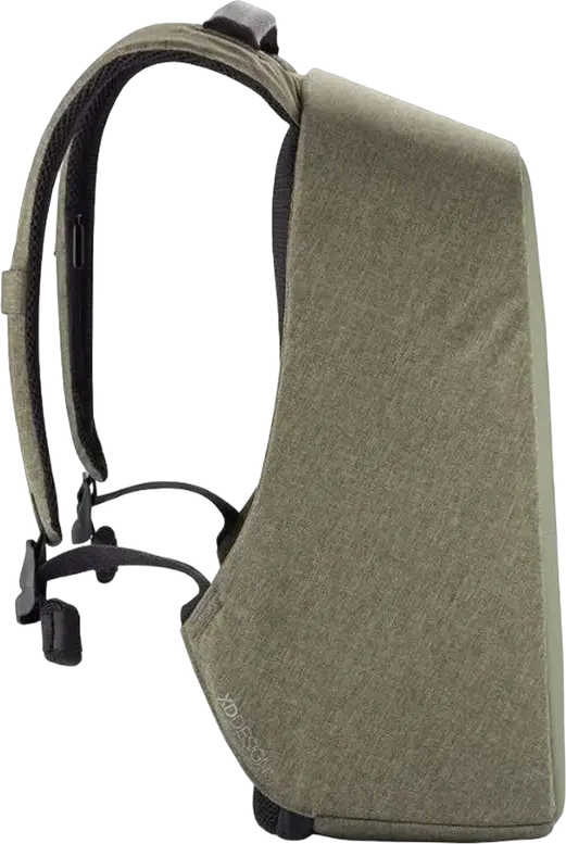 XD Design Bobby Hero Small Anti-Theft Backpack, Black, Water-Repellent R-pet Fabric, for 13.3 inch Laptops and 12.9 inch Tablets, USB Charging Port, 380x265x140mm