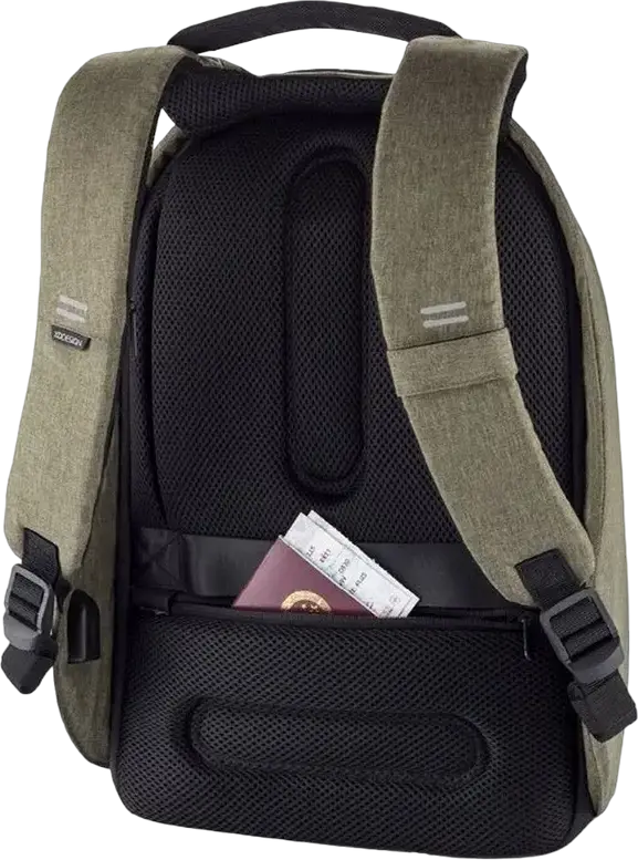 XD Design Bobby Hero Small Anti-Theft Backpack, Black, Water-Repellent R-pet Fabric, for 13.3 inch Laptops and 12.9 inch Tablets, USB Charging Port, 380x265x140mm