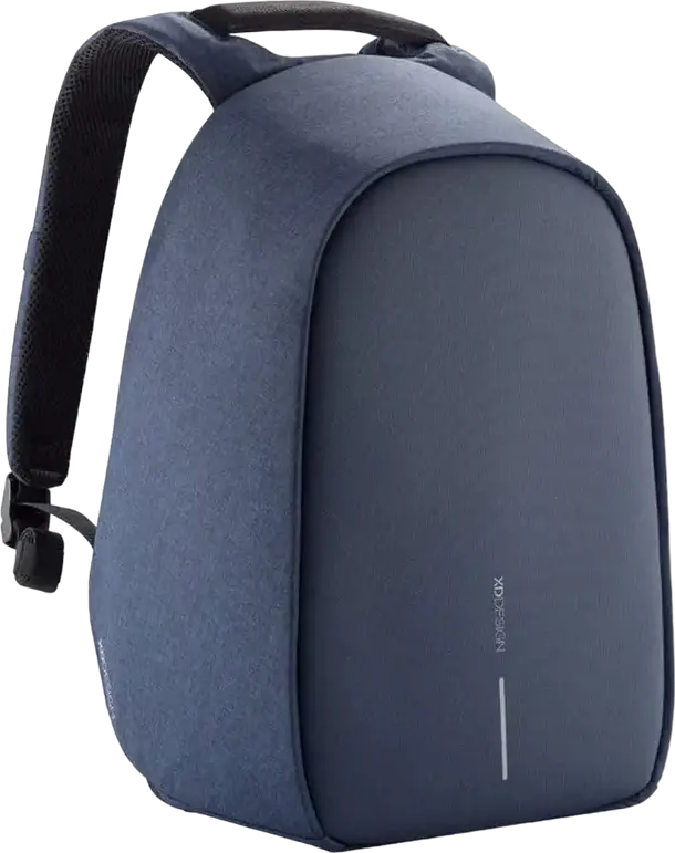 XD Design Bobby Hero Small Anti-Theft Backpack, Dark Blue, Water-Repellent R-pet Fabric, for 13.3 inch Laptops and 12.9 inch Tablets, USB Charging Port, 380x265x140mm