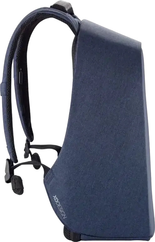 XD Design Bobby Hero Small Anti-Theft Backpack, Dark Blue, Water-Repellent R-pet Fabric, for 13.3 inch Laptops and 12.9 inch Tablets, USB Charging Port, 380x265x140mm