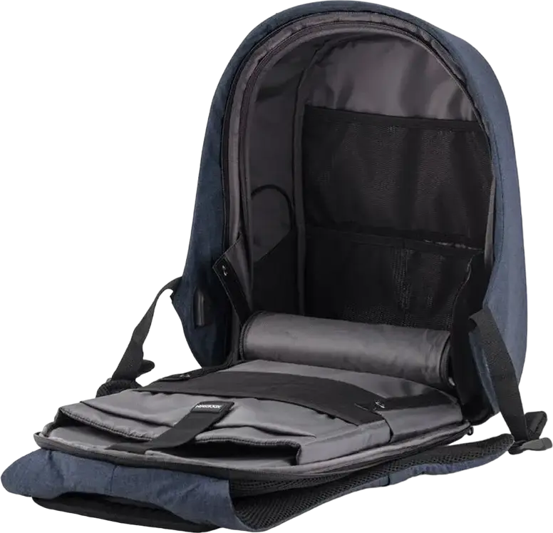 XD Design Bobby Hero Small Anti-Theft Backpack, Dark Blue, Water-Repellent R-pet Fabric, for 13.3 inch Laptops and 12.9 inch Tablets, USB Charging Port, 380x265x140mm
