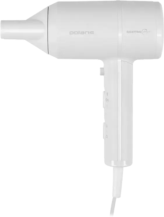 Polaris PHD2044Ti Quattro Ionic Hair Dryer 1900W, White, with Ionization, 3 Temperature Settings, 2 Airflow Modes, Cold Air Shot and 2 Concentrator Nozzles