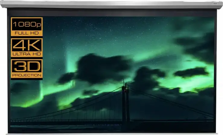 Reflecta Crystal-Line Motor RC 81" Motorized Projection Screen, 340x192 cm, BetaLux PVC, 1.0 Gain, 4K UHD 1080p 3D, RF Remote Control, White