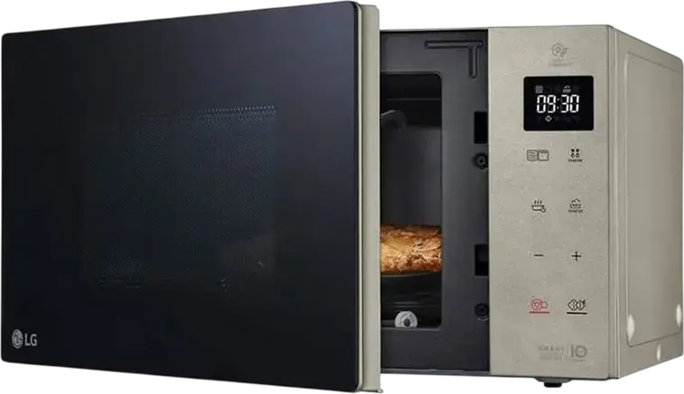 LG MH6535NBS Freestanding Microwave Oven with Grill, 25L, Smart Inverter Technology, 1000W Microwave, 900W Quartz Grill, Color: Silver