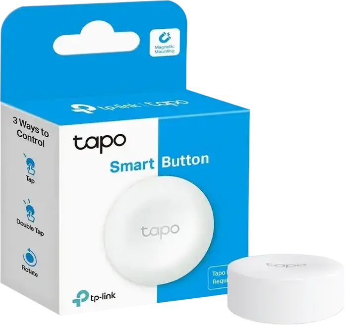 Buton Inteligent TP-Link Tapo S200B, Control de la Distanta Wireless cu Apasare Simpla, Dubla si Rotire, Alb, Necesita Hub Tapo H100/H200
