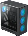 Gamemax Storm 2 AB Midi Tower Gaming Case, Tempered Glass, 4x 120mm ARGB Fans, E-ATX Support, Type-C, Mesh Front Panel, Black