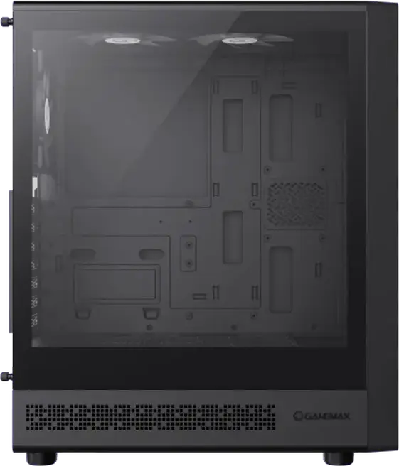 Gamemax Storm 2 AB Midi Tower Gaming Case, Tempered Glass, 4x 120mm ARGB Fans, E-ATX Support, Type-C, Mesh Front Panel, Black