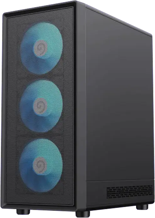 Gamemax Storm 2 AB Midi Tower Gaming Case, Tempered Glass, 4x 120mm ARGB Fans, E-ATX Support, Type-C, Mesh Front Panel, Black