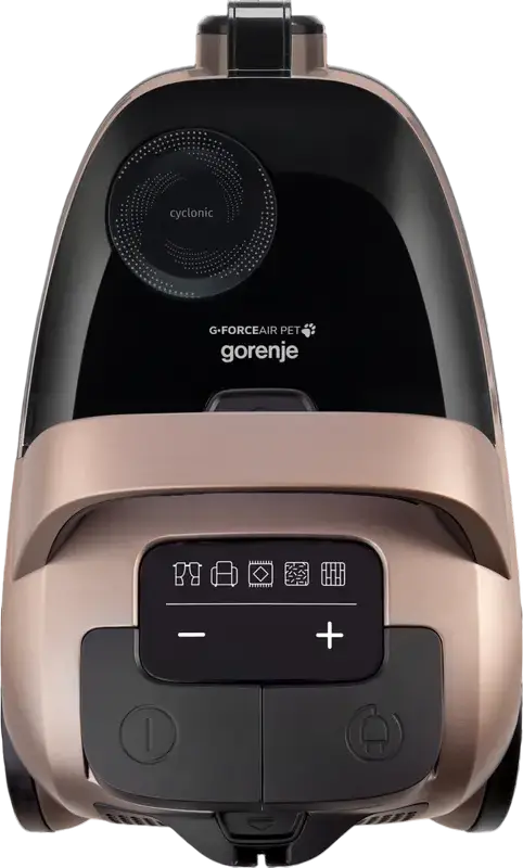 Gorenje VCE08GAPGOCY Bagless Cylinder Vacuum Cleaner, 850W Motor, 170W Suction Power, 3.3L Container, HEPA Filter, Bronze, ActiveBumper
