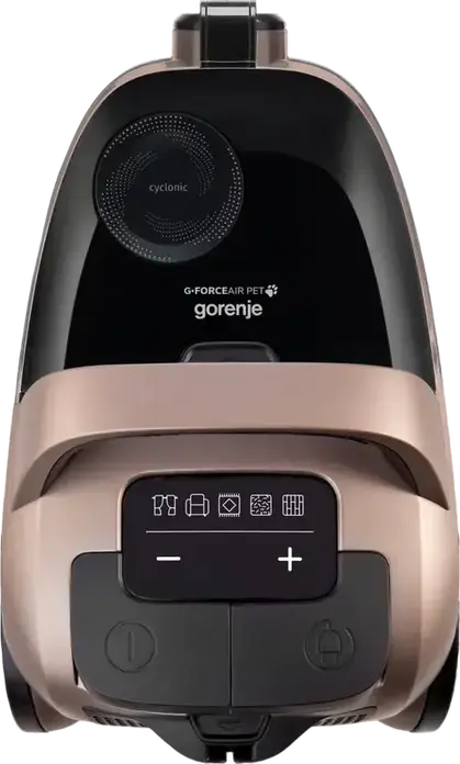 Gorenje VCE08GAPGOCY Bagless Cylinder Vacuum Cleaner, 850W Motor, 170W Suction Power, 3.3L Container, HEPA Filter, Bronze, ActiveBumper
