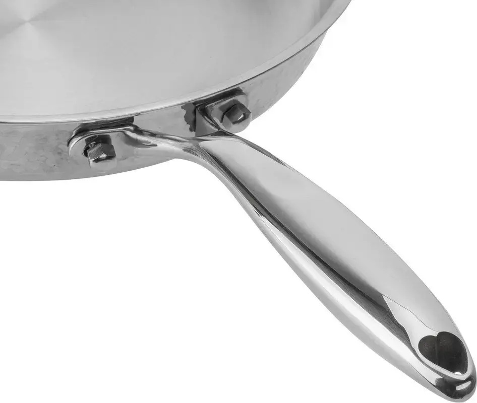 Tigaie Resto Crater 95001 din Otel Inoxidabil Tri-Ply, 24 cm cu Design Ciocanit, Compatibila cu Inductie, Rezistenta la Cuptor pana la 220°C