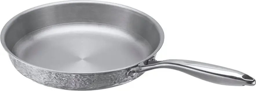 Tigaie Resto Crater 95001 din Otel Inoxidabil Tri-Ply, 24 cm cu Design Ciocanit, Compatibila cu Inductie, Rezistenta la Cuptor pana la 220°C