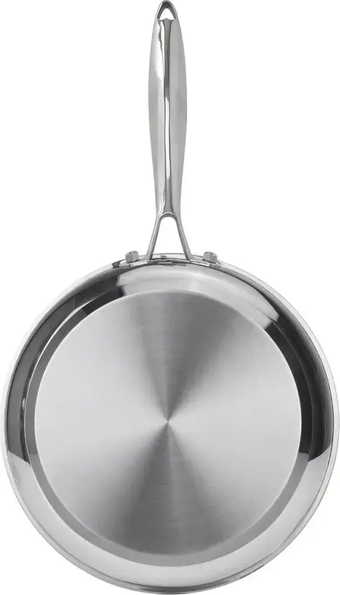 Tigaie Resto Crater 95001 din Otel Inoxidabil Tri-Ply, 24 cm cu Design Ciocanit, Compatibila cu Inductie, Rezistenta la Cuptor pana la 220°C