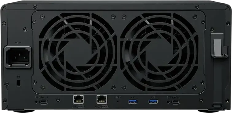 Сетевое хранилище Synology DS1825+ NAS Disk Station, 8 отсеков, AMD Ryzen V1500B 4-ядра 2.2 ГГц, 8ГБ DDR4 ECC RAM, 2 слота M.2 NVMe, Dual 1GbE LAN, Черный