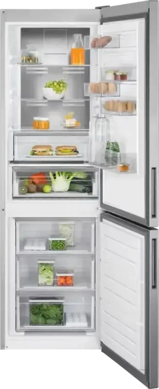 Frigider Combinat Electrolux LNT7ME32 Inox, 186 cm, Capacitate 324L, Congelator No Frost, Răcire Dinamică, Cooling 360, CustomFlex, Display LCD, Clasa E