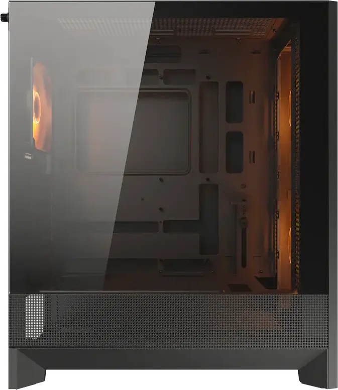 Игровой корпус Cougar Airface 180 Mid Tower, Черный, 2 ARGB PWM вентилятора 180мм, поддержка ATX, вертикальная установка GPU, USB 3.2 Gen 2 Type-C, RGB Hub