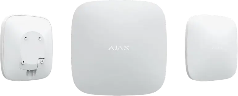 Ajax Hub 2 Plus Smart Alarm Control Panel, LTE/3G/2G, Wi-Fi, Ethernet, Supports 200 Devices, 50 Rooms, 100 Cameras, Li-Ion Backup Battery, White