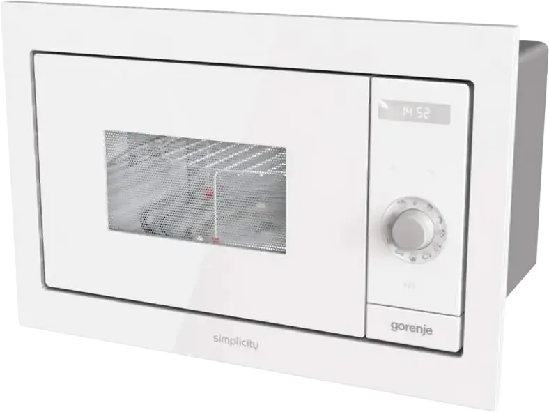 Gorenje BM 235 G1SYW Built-in Microwave Oven with Quartz Grill, 23L Capacity, 900W Microwave, 1200W Grill, Stainless Steel Interior, White