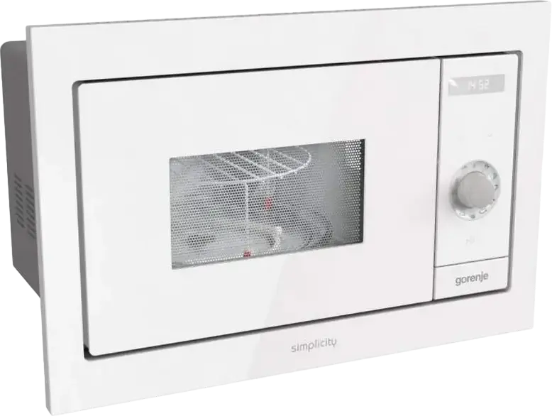 Gorenje BM 235 G1SYW Built-in Microwave Oven with Quartz Grill, 23L Capacity, 900W Microwave, 1200W Grill, Stainless Steel Interior, White