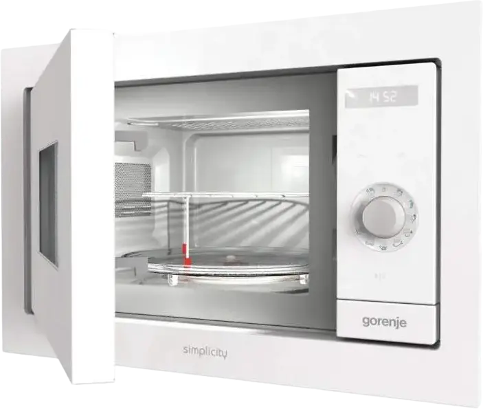 Gorenje BM 235 G1SYW Built-in Microwave Oven with Quartz Grill, 23L Capacity, 900W Microwave, 1200W Grill, Stainless Steel Interior, White