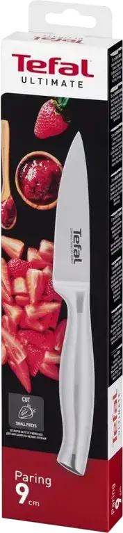 Tefal Ultimate K1701174 Paring Knife, 9 cm Stainless Steel Blade and Handle, Grey