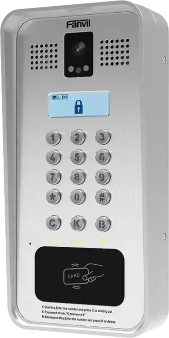 Fanvil i33VF SIP Video Door Phone, 2 SIP Lines, HD Camera and Audio, IP65 IK10 Cast Aluminum, Flush Mount, PoE, Night Vision, Access Control, Grey