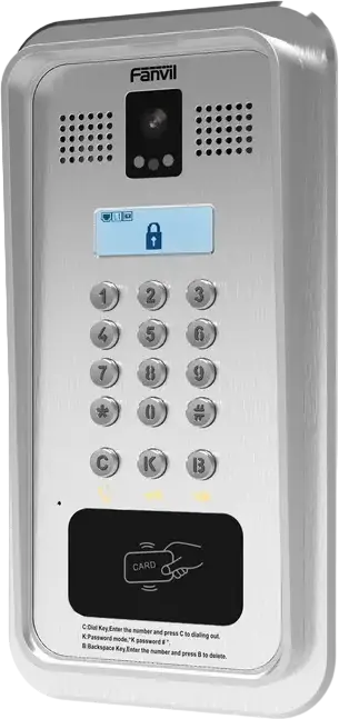 Fanvil i33VF SIP Video Door Phone, 2 SIP Lines, HD Camera and Audio, IP65 IK10 Cast Aluminum, Flush Mount, PoE, Night Vision, Access Control, Grey
